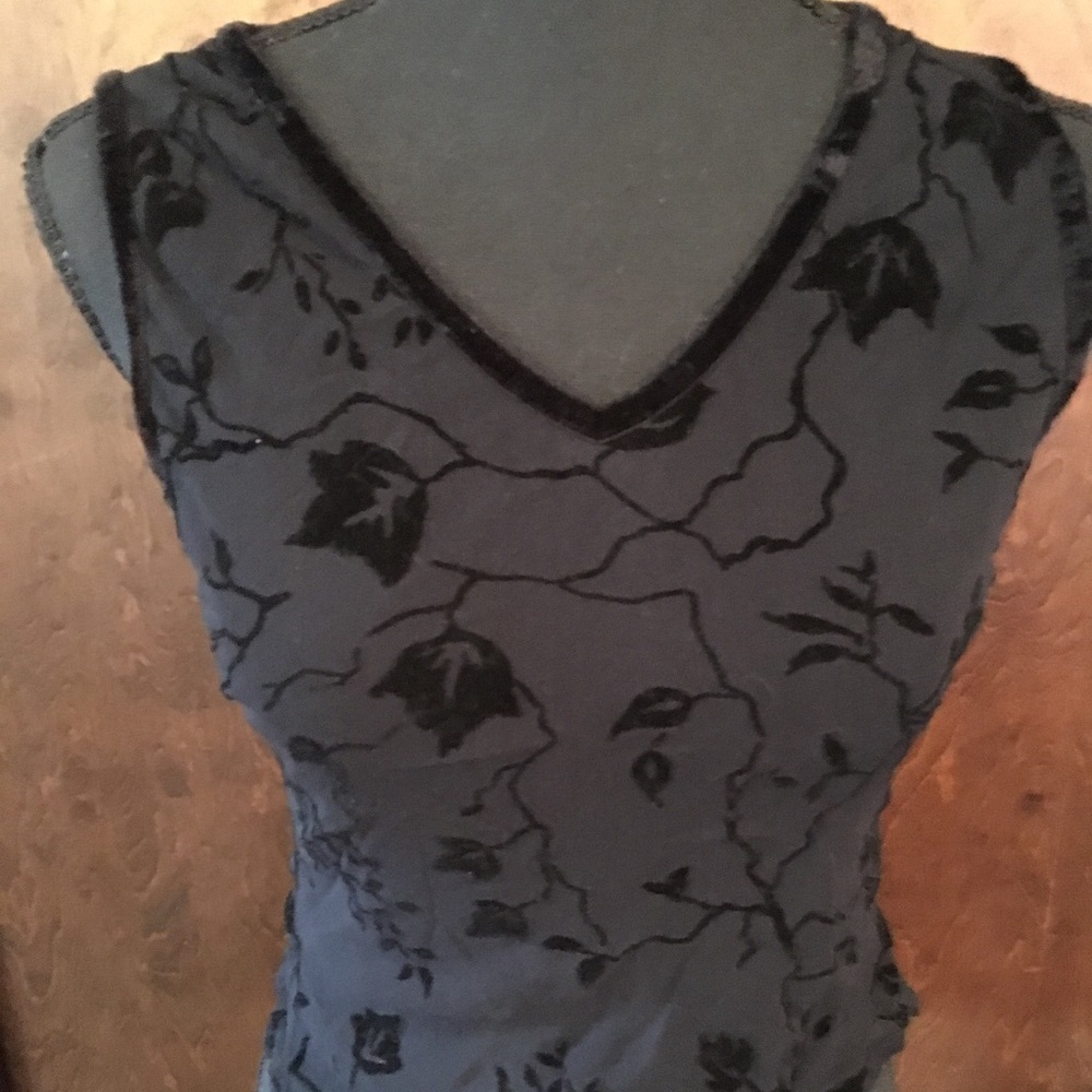 Black Velvet Burnout Top by hyphen for Debenhams